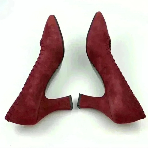 Amanda Smith heels Marilyn sz 7 burgundy kid suede - Picture 7 of 15